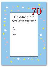 Geburtstagseinladung zum 70. Geburtstag