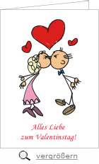 Voransicht Valentinskarte Paar mit Herzen