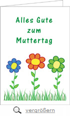 Voransicht Muttertagskarte mit Blumen