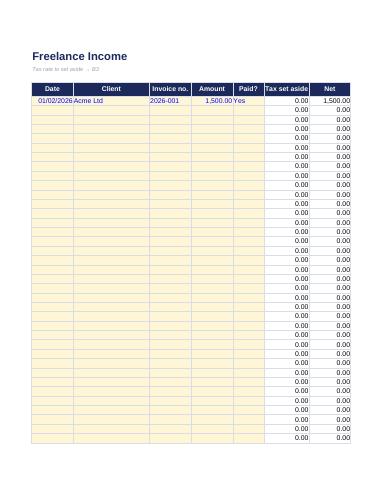 Freelancer income & tax set-aside