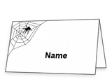Halloween Tischkarte mit Spinnennetz