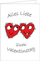 Valentinskarte mit Herzen