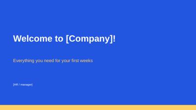 New employee onboarding deck