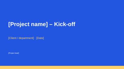 Project kick-off deck