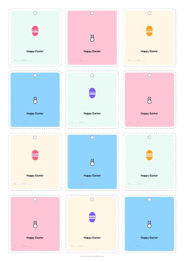 Easter basket tags (12 per page)