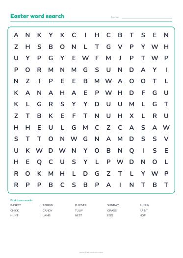 Easter puzzle pack (word search, maze, sudoku)