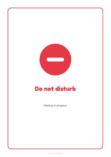'Do not disturb' sign
