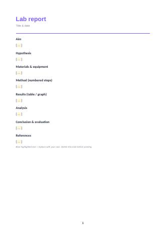 Lab report