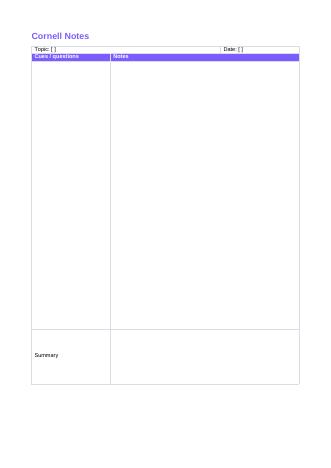 Note-taking templates (Cornell, outline, mind-map)
